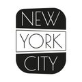 New York city typography design. NYC banner, poster, sport t-shirt print design and apparels graphic. Vector illustration. Royalty Free Stock Photo